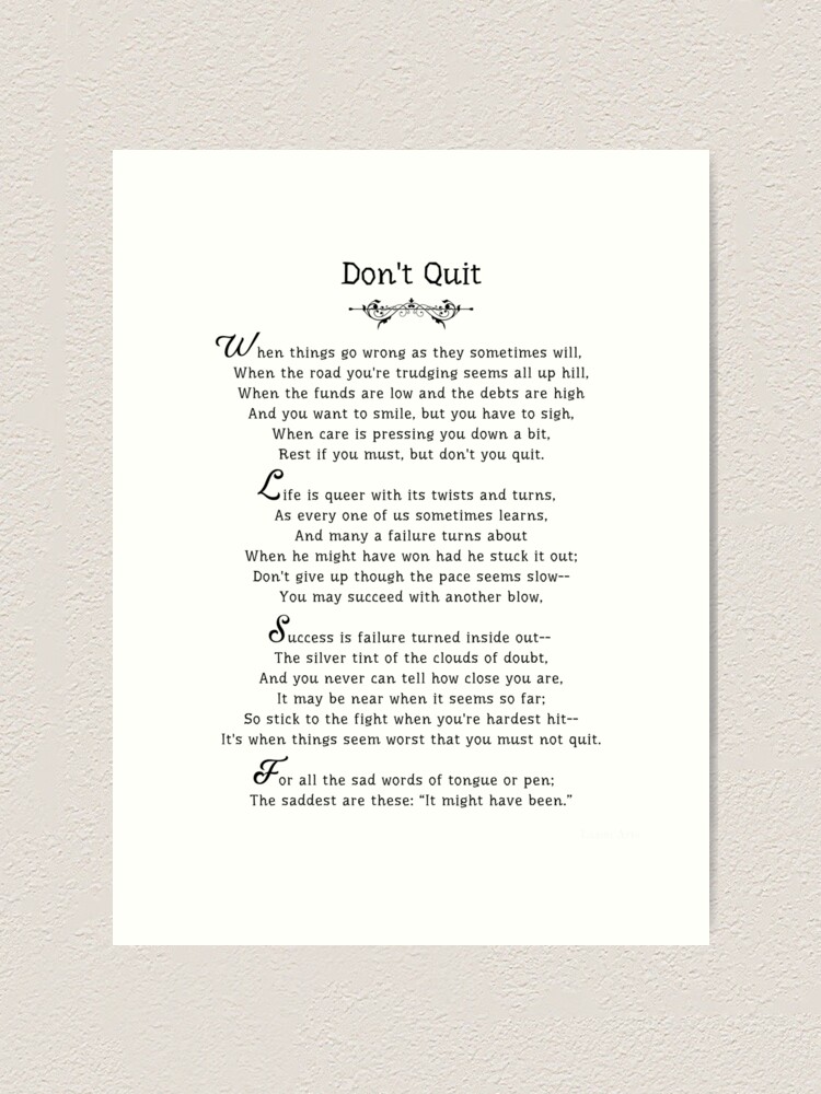 Motivational Dont Quit Poem Risenturin