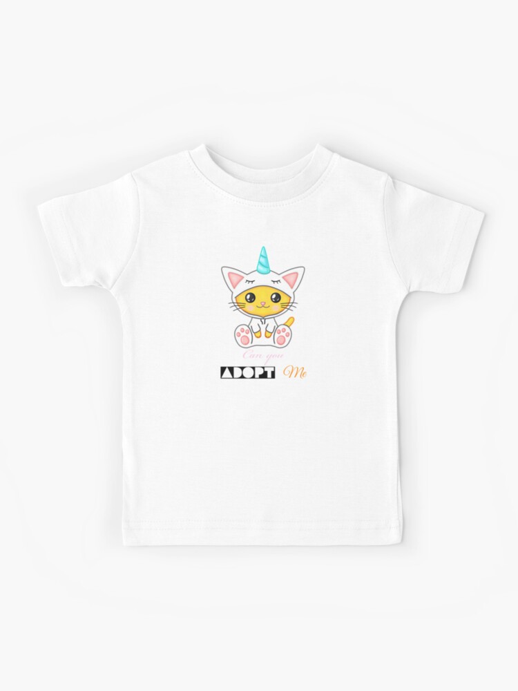 Cute Unicorn Cat Rainbow Can You Adopt Me Kids T Shirt By Taimoormerch Redbubble - yin and yang transparent t shirt roblox