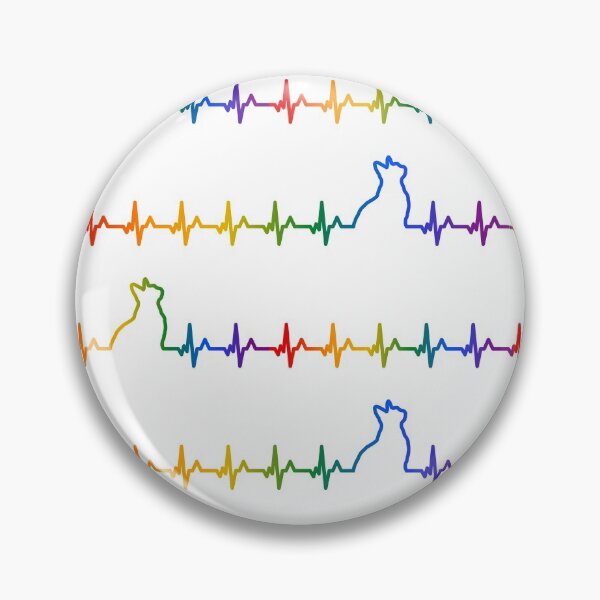 Item preview, Cat Heartbeat Pattern in Rainbow designed and sold by belly-e-luna.