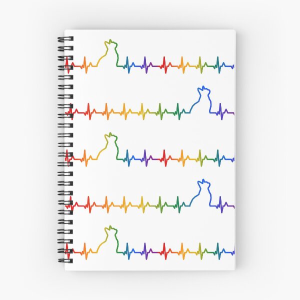 Item preview, Cat Heartbeat Pattern in Rainbow designed and sold by belly-e-luna.