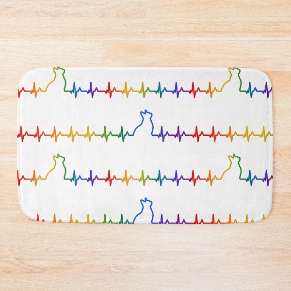Item preview, Cat Heartbeat Pattern in Rainbow designed and sold by belly-e-luna.