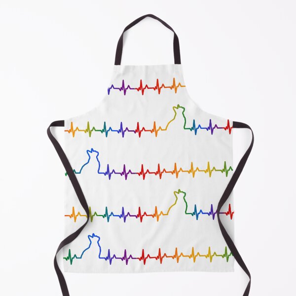 Item preview, Cat Heartbeat Pattern in Rainbow designed and sold by belly-e-luna.