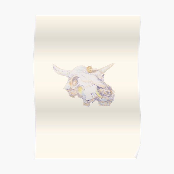 Desert Skull with an Orange Poster