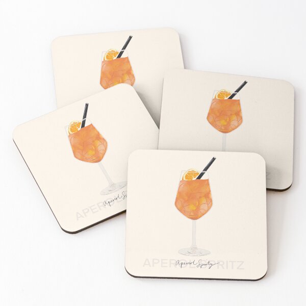 Aperol Spritz Print Coasters (Set of 4)