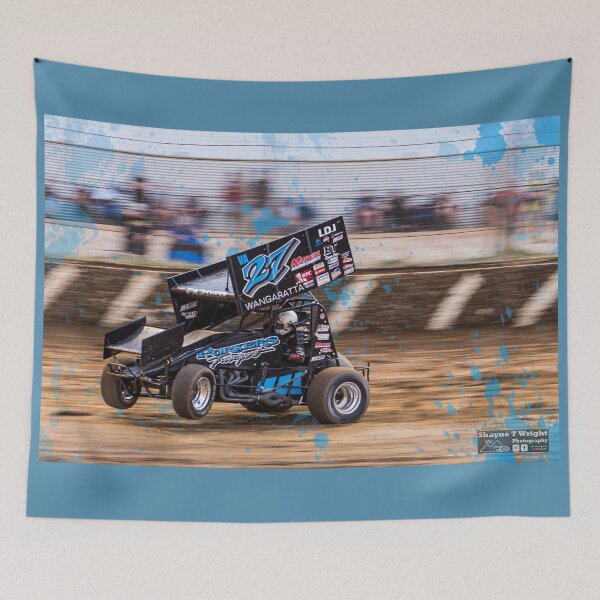 Item preview, Wheels up, arms up, let's go sprint car racing! designed and sold by shaynetwright.
