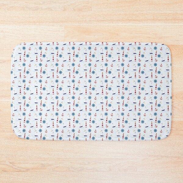 Item preview, Nautical pattern with Helm,Ship, Light house and anchor. designed and sold by Kanchan1987.
