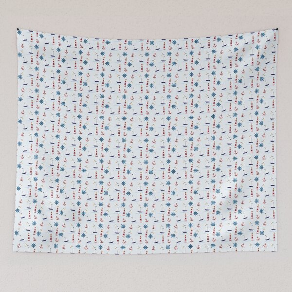 Item preview, Nautical pattern with Helm,Ship, Light house and anchor. designed and sold by Kanchan1987.
