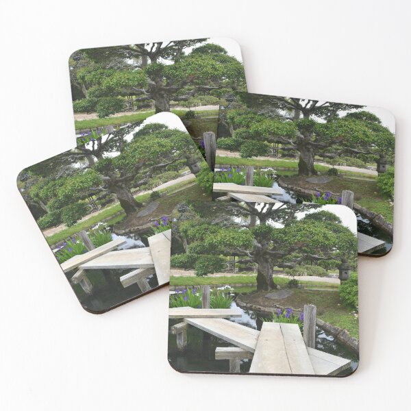 Item preview, A zig-zag wooden walkway in a Japanese garden. designed and sold by EAnneH.