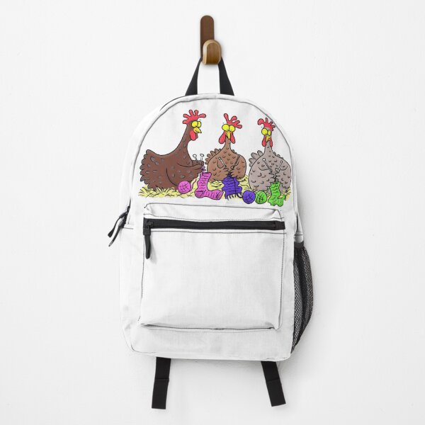 Item preview, Funny chicken trio knitting cartoon designed and sold by FrogFactory.