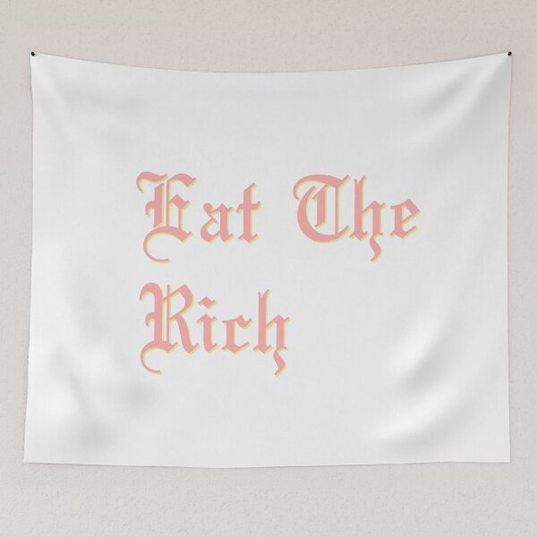Item preview, Eat The Rich in pink and yellow designed and sold by tinyteacups.