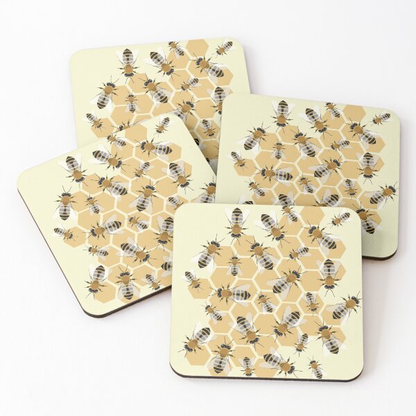 Item preview, Honey Bee Bee Honeycomb Pattern designed and sold by RamenHood.
