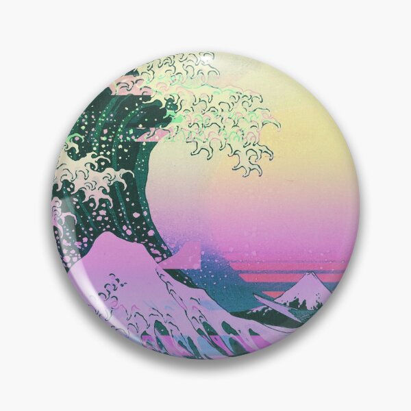 Item preview, Aesthetic Vaporwave Great Wave Off Kanagawa Retro designed and sold by ind3finite.