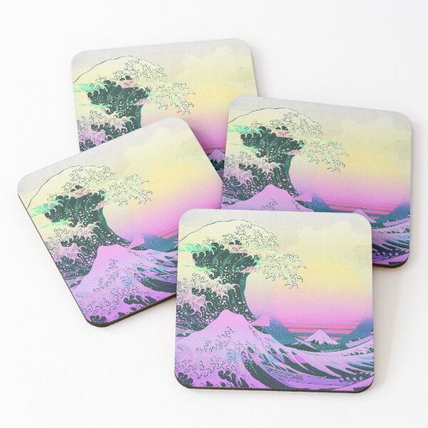 Item preview, Aesthetic Vaporwave Great Wave Off Kanagawa Retro designed and sold by ind3finite.