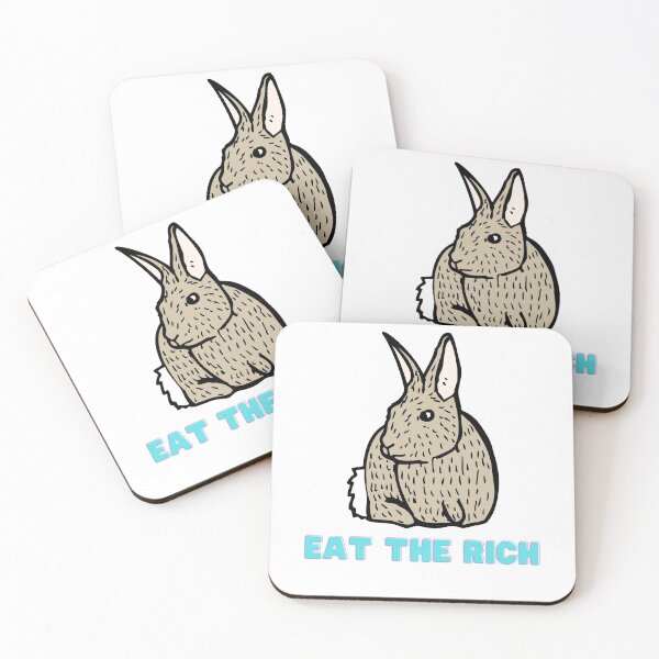 Item preview, Eat the Rich Cute Bunny Sticker designed and sold by GreemTeas.
