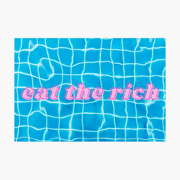 Item preview, Eat the Rich Aesthetic Blue Swimming Pool Sticker designed and sold by GreemTeas.