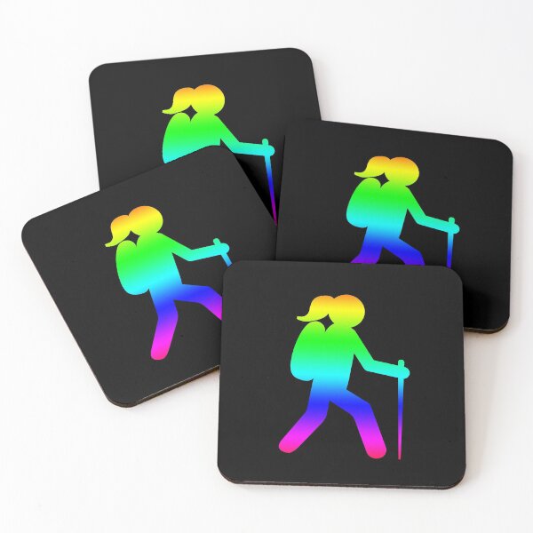 Item preview, Hiker Girl Rainbow Silhouette designed and sold by AdventurePrints.