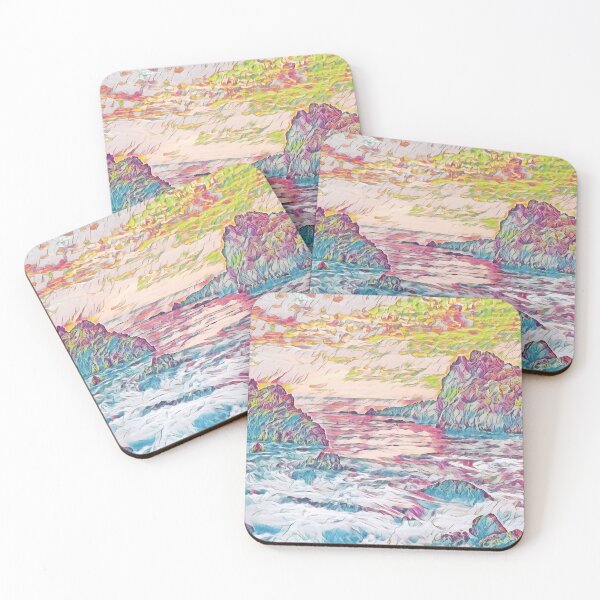 Item preview, Seascape Sunset Over Rocky Shoreline designed and sold by Galathi Designs.