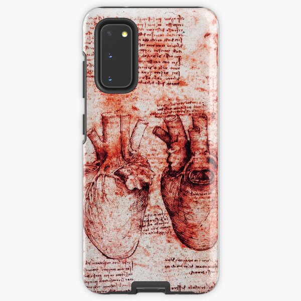 Heart And Its Blood Vessels. Leonardo Da Vinci, Anatomy Drawings Red Samsung Galaxy Tough Case