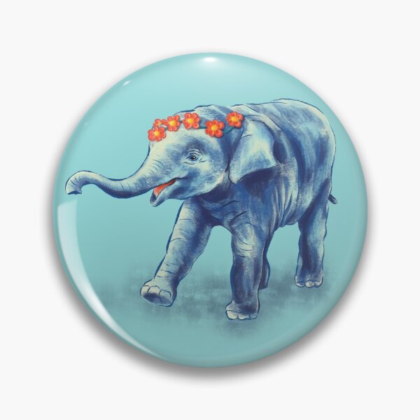 Item preview, Cute Blue Elephant Flower Wreath designed and sold by Boriana Giormova.
