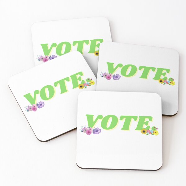 Item preview, VOTE Green Flower Sticker T-shirt Mask designed and sold by GreemTeas.