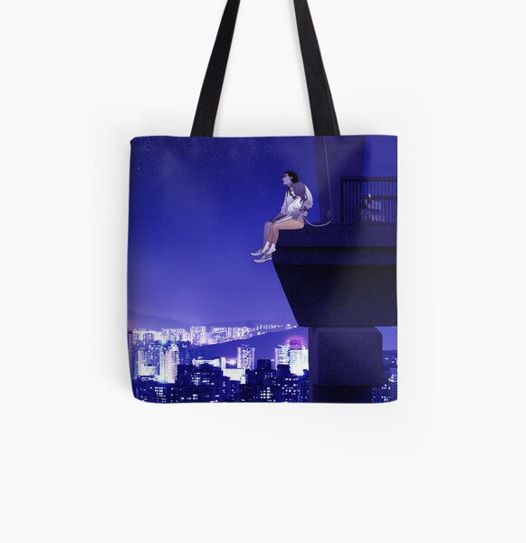 Overview- Love above city lights All Over Print Tote Bag