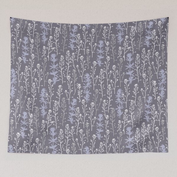 Item preview, Frosty night. Winter. Wild herbs seamless pattern on lilac gray. Stay wild. Wild life designed and sold by Yulia Chepurova.