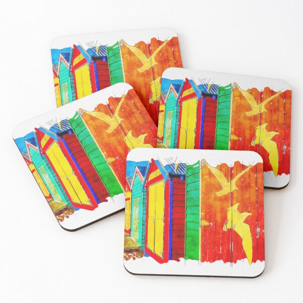 Item preview, Brighton Bath Huts Watercolor designed and sold by Steven Jodoin.