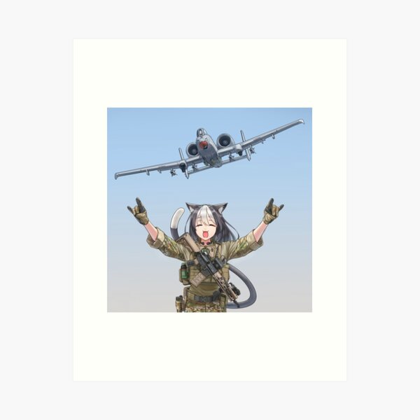 CAT GIRL A-10 THUNDERBOLT "BRRRT" Art Print