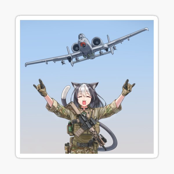 CAT GIRL A-10 THUNDERBOLT "BRRRT" Sticker