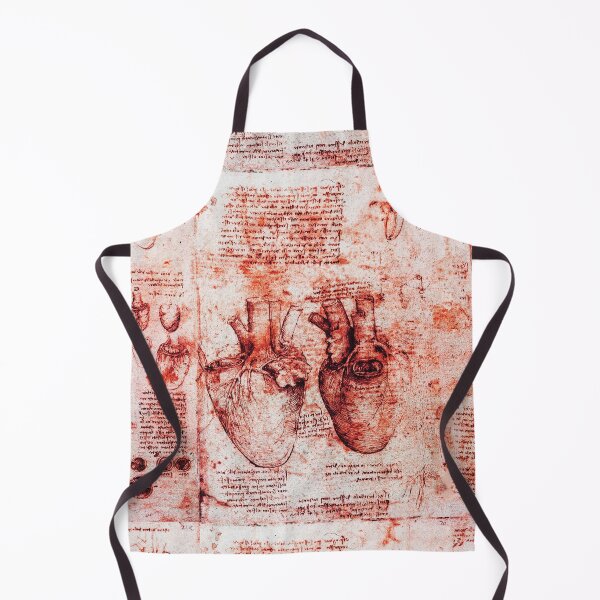 Item preview, Heart And Its Blood Vessels. Leonardo Da Vinci Anatomical Drawing, Antique Red Monochrome designed and sold by BulganLumini.