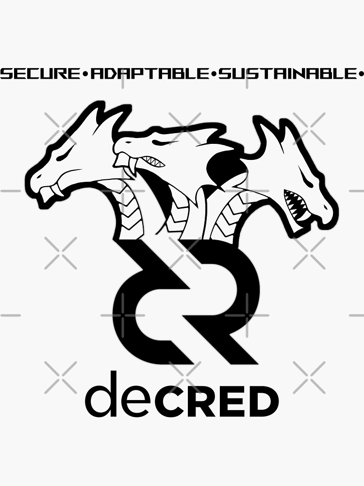 Thumbnail 3 of 3, Sticker, Decred hydra © v2 (Design timestamped by https://timestamp.decred.org/) designed and sold by OfficialCryptos.