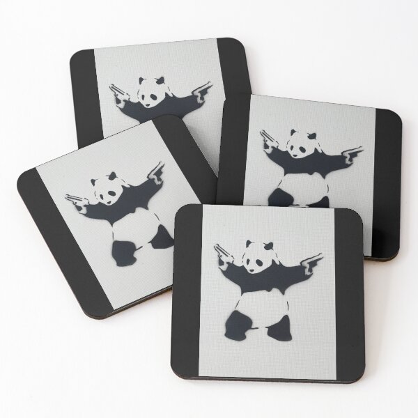 Item preview, Banksy Panda With Guns From Original Canvas designed and sold by WE-ARE-BANKSY.