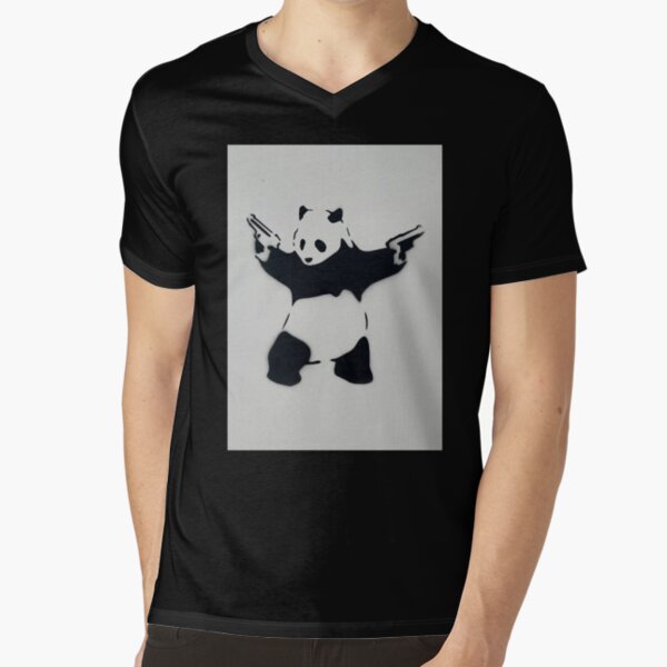 Banksy Panda With Gun Pistols Mens Ladies T-Shirts Tank Top Vests S-XXL Size