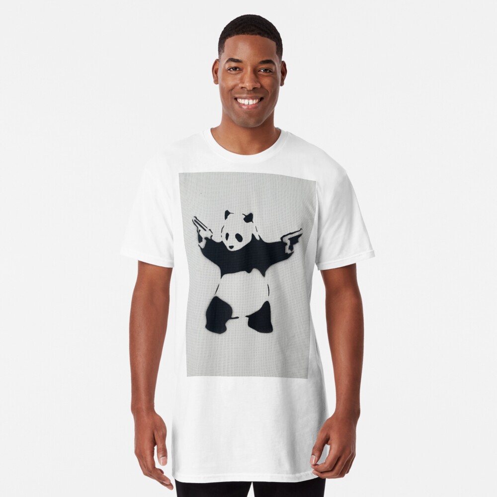 Banksy Panda With Gun Pistols Mens Ladies T-Shirts Tank Top Vests S-XXL Size