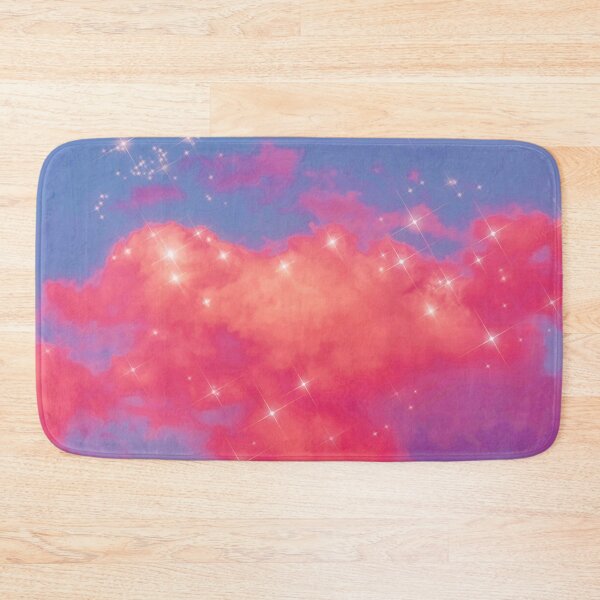 Item preview, lofi glitter pink clouds and the moon designed and sold by WanderAesthetic.