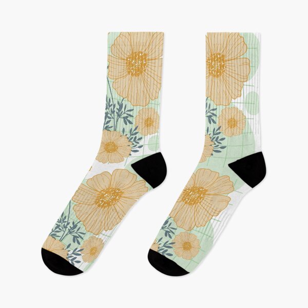 Item preview, cosmos flower pattern in orange designed and sold by yselle.