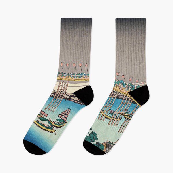 Item preview, Tenman Bridge at Settsu Province by Katsushika Hokusai designed and sold by Takeda-art.