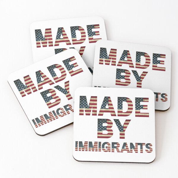 Item preview, Made By Immigrants - Red and Blue Patriotic USA flag Gift idea Inspirational Saying designed and sold by conceptDVS.