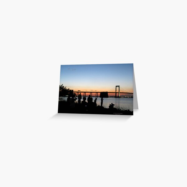Sunset at Throgs Neck Bridge, NYC Greeting Card