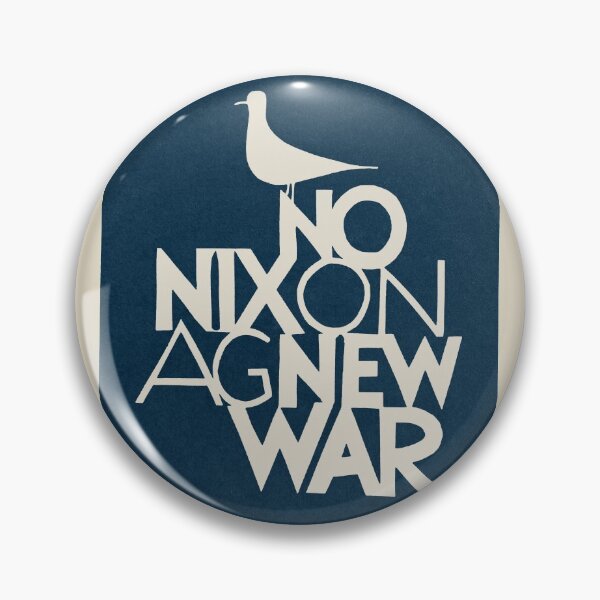 Item preview, Anti-Vietnam War: 'No Nixon Agnew War': Original Linen text on Midnight Blue Patch designed and sold by Day Chapman.