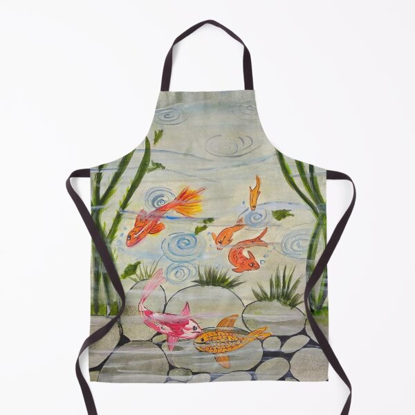 Item preview, Fish in the pond- underwater illustration watercolor painting designed and sold by Sonia dutta_art.