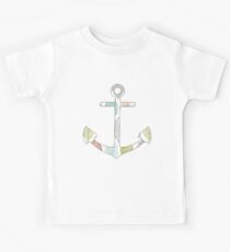 Pastel Floral Anchor Kinder T-Shirt