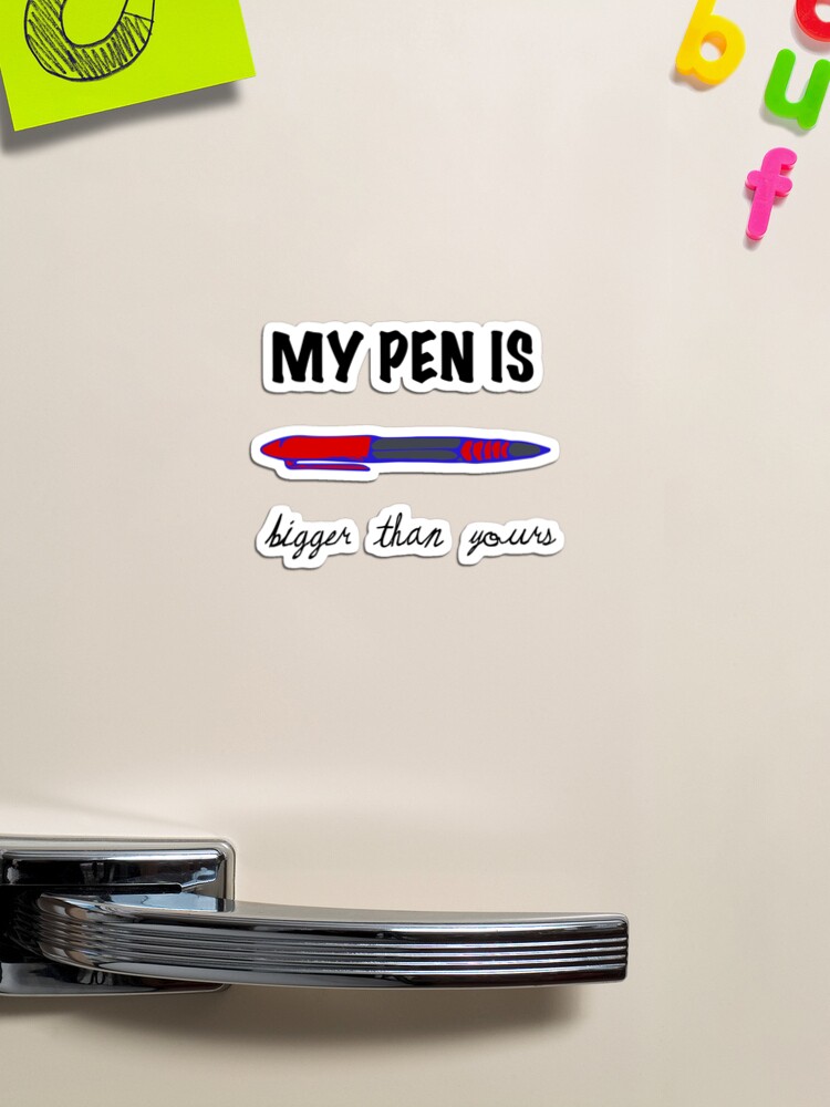 Pen ambiguous funny saying My Pen is bigger than yours Mask by tarek25