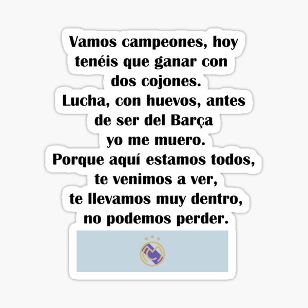 Vamos campeones - Hala Madrid (Fan Chants) Sticker