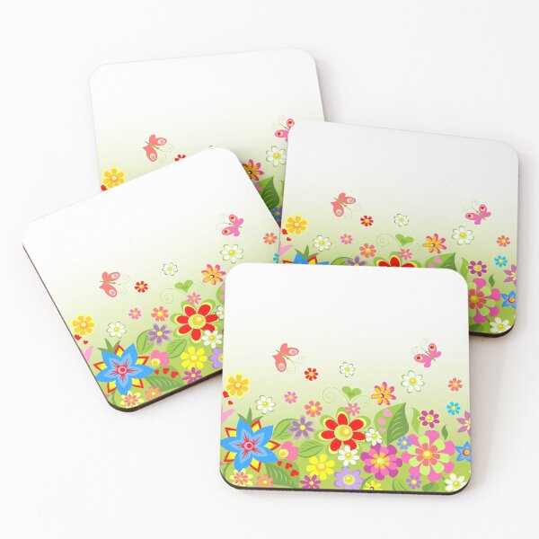 Item preview, springtime Abstract multi Colored Beautiful floral and butterflies  designed and sold by mashmosh.