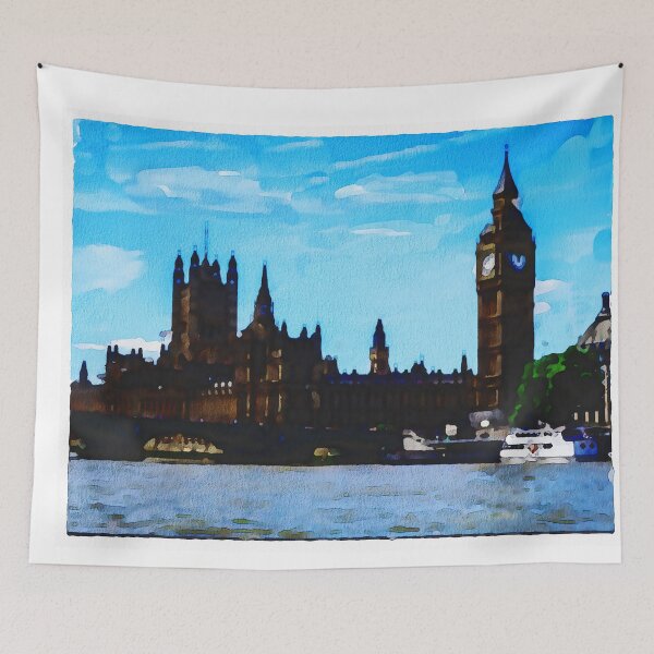 Item preview, Big Ben, Casas del Parlamento Paisaje de efecto acuarela designed and sold by Gerald Waters.