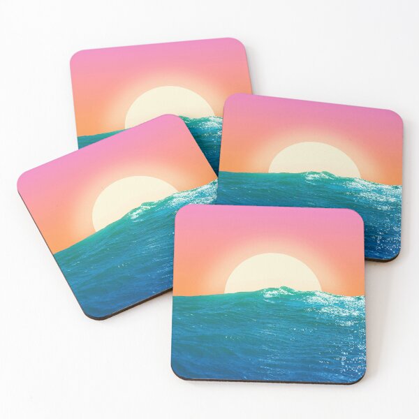 Item preview,  Pastel Neon Colorful Sea Waves and Sunset designed and sold by Memituss.