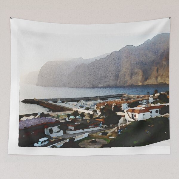 Item preview, Los Gigantes Tenerife Watercolour effect designed and sold by Gerald Waters.