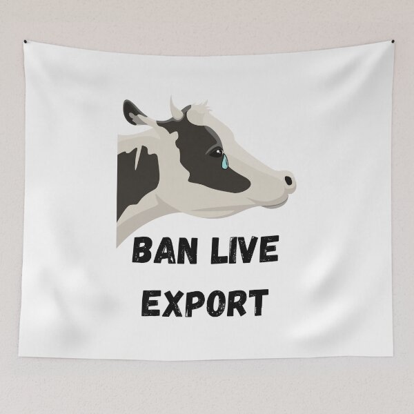 Item preview, Ban live export - vegan activism. vegetarian animal rights designed and sold by HaychGee.