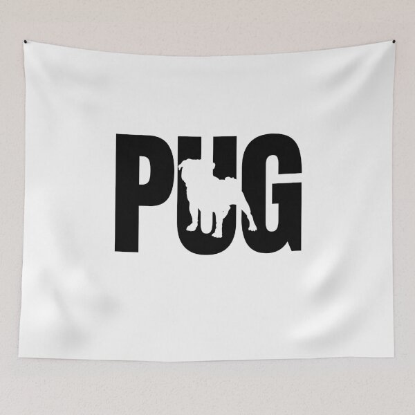 Item preview, Pug silhouette dark designed and sold by Beyond Words.
